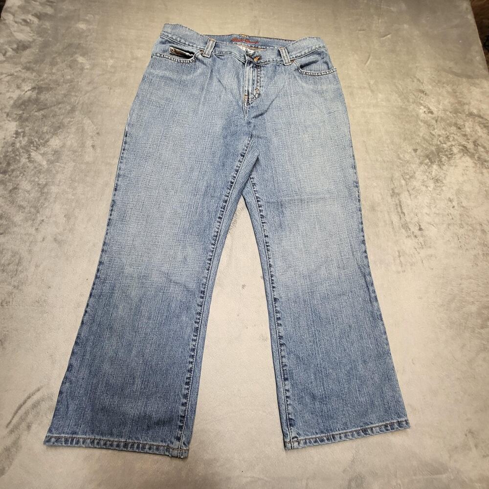 Eddie Bauer Jeans Womens 8 Blue Light Wash High‎ Rise Straight Leg Capri Denim